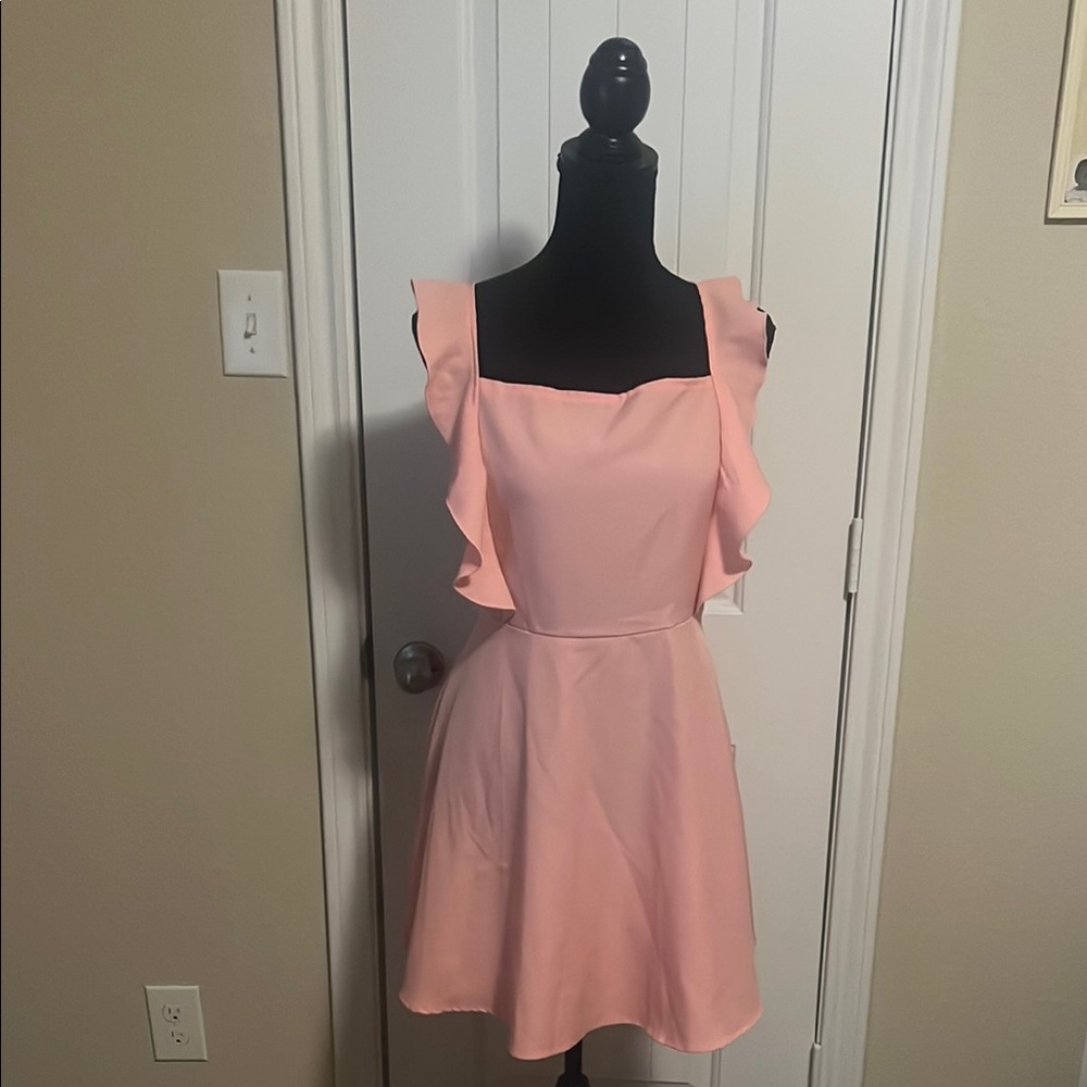 Elegant Pink Ruffle Dress